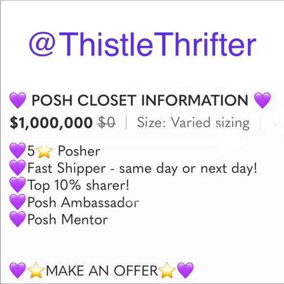 💜 POSH CLOSET INFORMATION 💜 - Picture 10 of 14